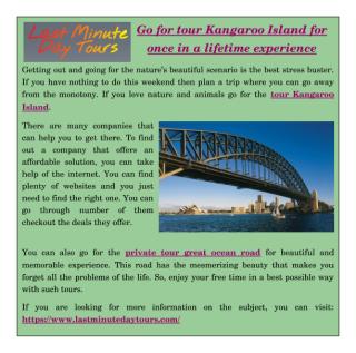 Go for tour Kangaroo Island for once in a lifetime experience.pdf